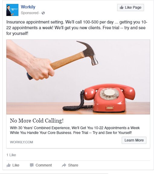 FB Ad – No More Cold Calling